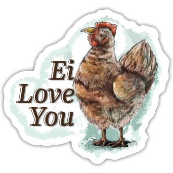 Ei love you - Sticker Größe S (10 x 10 cm) - Mattweiß - Vorne