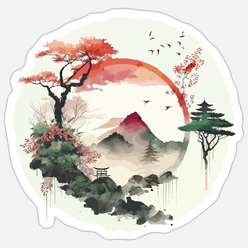 Ying und Yang Kunstwerke Sticker Größe S (10 x 10 cm)