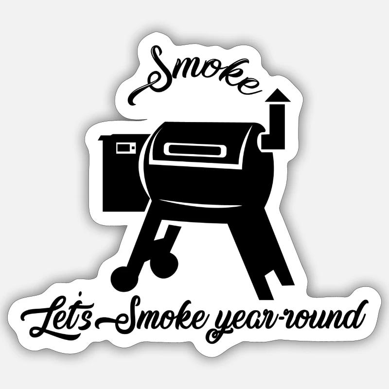 Fumoir à granulés - Sticker taille S (10 x 10 cm) - blanc mat