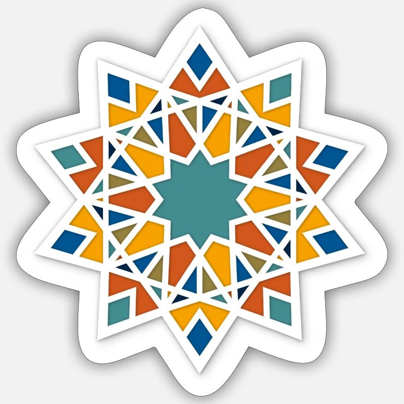etoile couleur - Sticker taille S (10 x 10 cm) - blanc mat