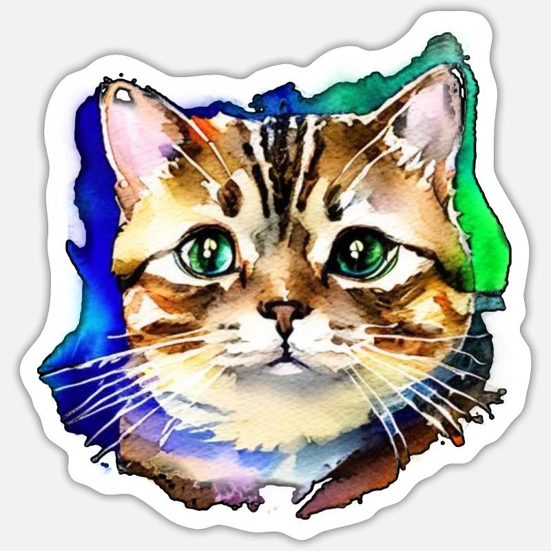 Cat Face 3 Sticker size S (10 x 10 cm)