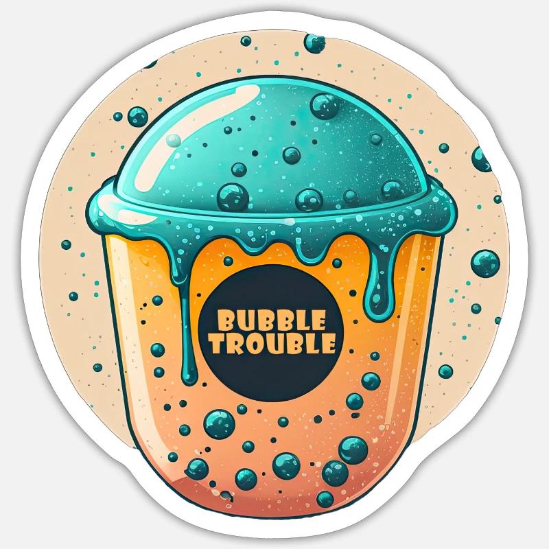 Bubble Trouble Bubble Tea - Sticker size S (10 x 10 cm) - white matte
