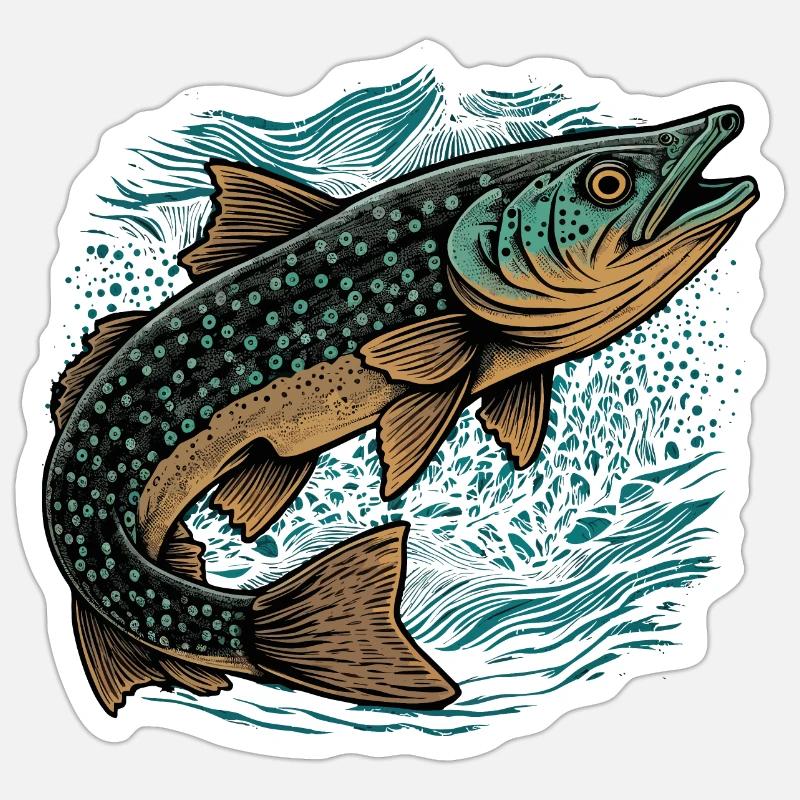Fish Artwork Sticker size S (10 x 10 cm)
