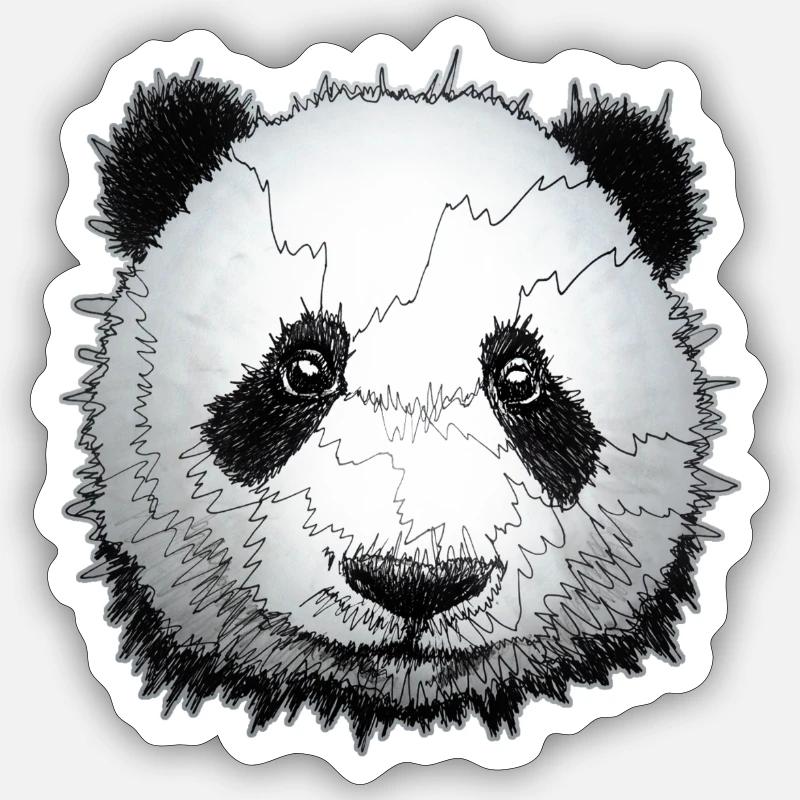 Panda - cool panda bear - unique design Sticker size S (10 x 10 cm)