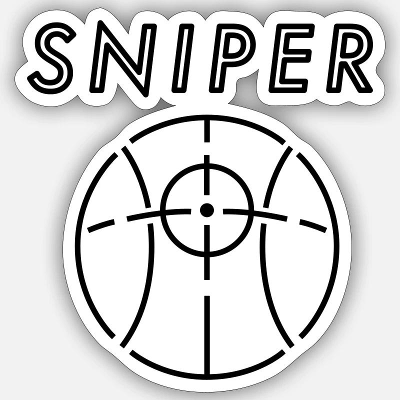 Sniper - Sticker taille S (10 x 10 cm) - blanc mat