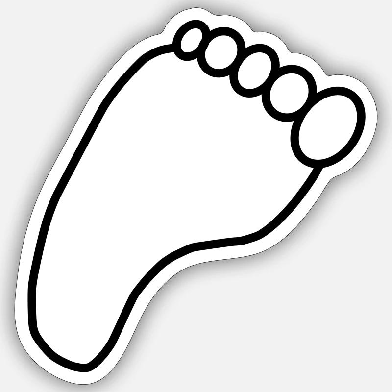Right footprint - Sticker size S (10 x 10 cm) - white matte