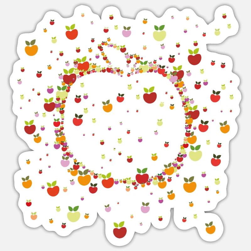 Modern apple Trendy illustration - Diversity - Sticker size S (10 x 10 cm) - white matte