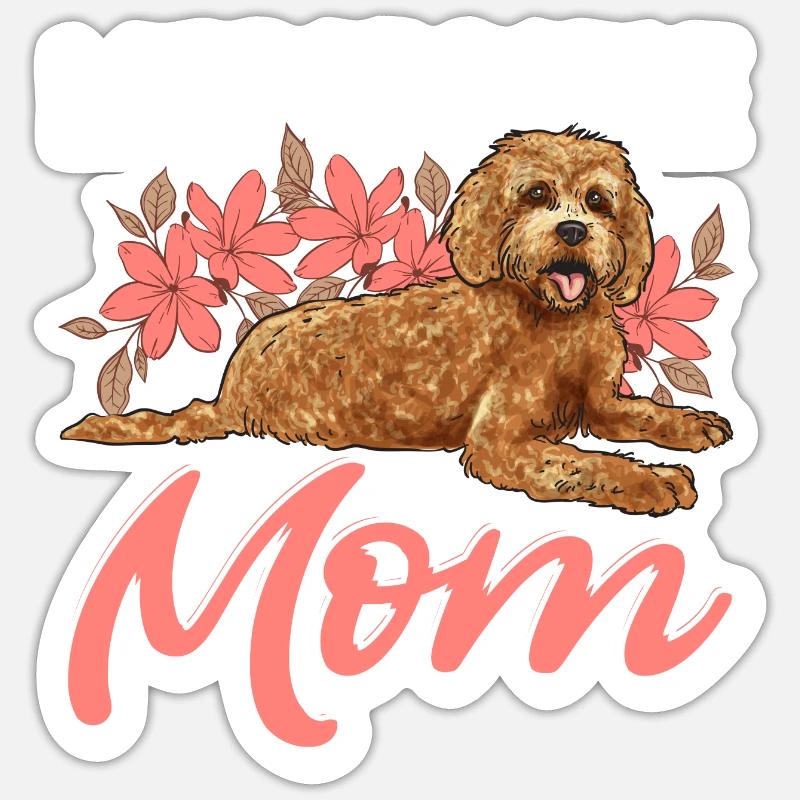 Labradoodle Chien - Sticker taille S (10 x 10 cm) - blanc mat