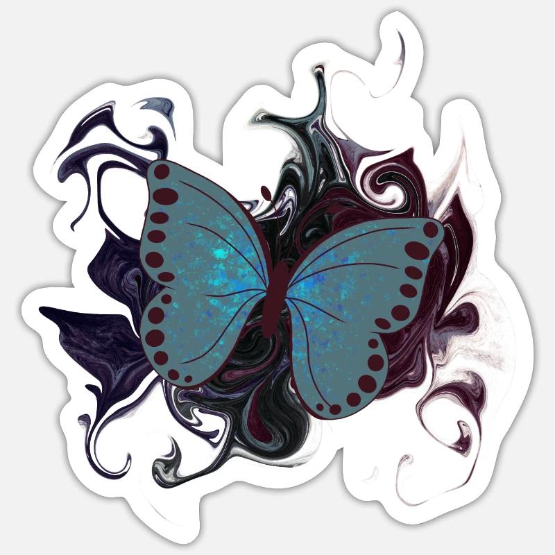 Papillon - Sticker taille S (10 x 10 cm) - blanc mat