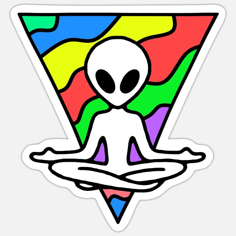 Außerirdischer - Sticker Größe S (10 x 10 cm) - Mattweiß