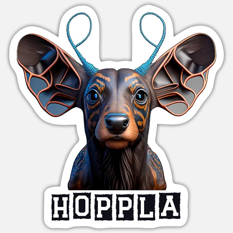 Dachshund Oops. Sticker size S (10 x 10 cm)