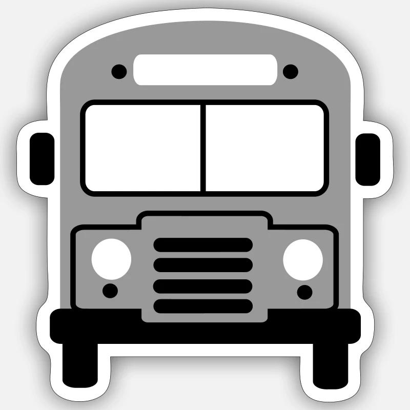 Bus - Sticker taille S (10 x 10 cm) - blanc mat