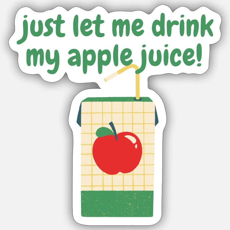 Jus de pomme! - Sticker taille S (10 x 10 cm) - blanc mat