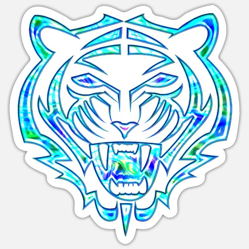 Tiegerkopf Nr. 01 - Design B Sticker Größe S (10 x 10 cm)