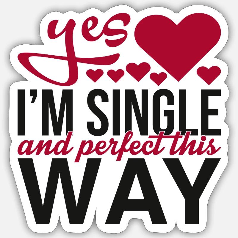 Single valentine - Sticker taille S (10 x 10 cm) - blanc mat
