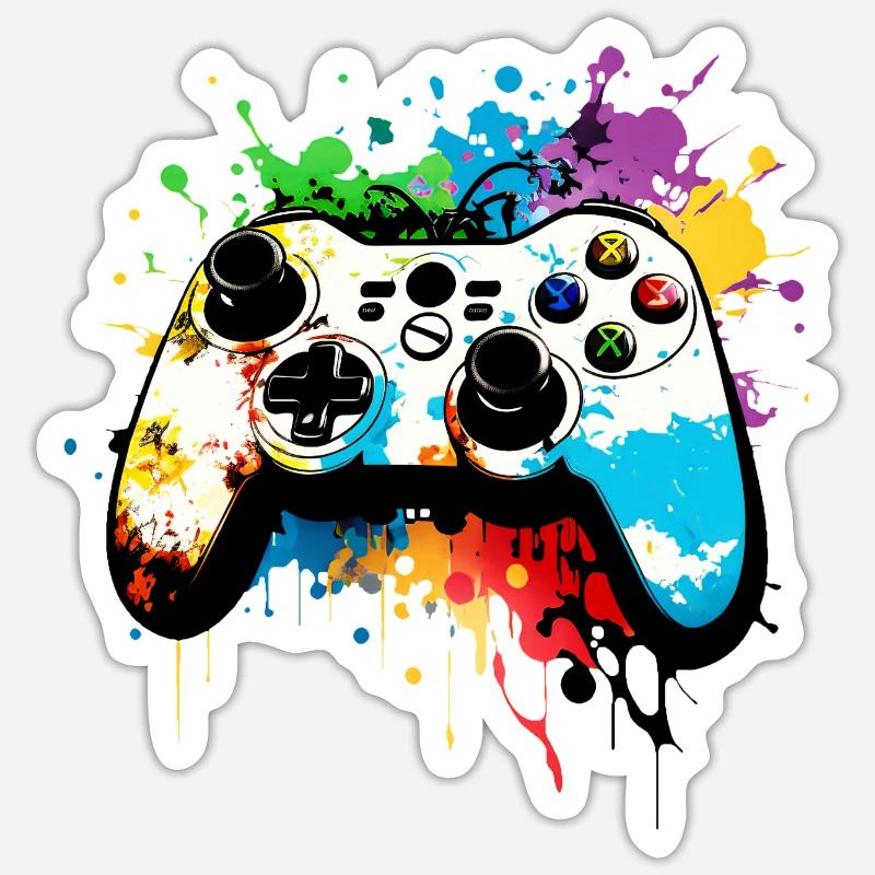 Gaming Controller Graffiti Computer Spiele Gamer Sticker Größe S (10 x 10 cm)