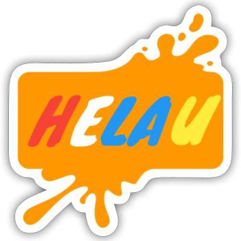 Helau Karnevalsdesign - Sticker Größe S (10 x 10 cm) - Mattweiß - Vorne