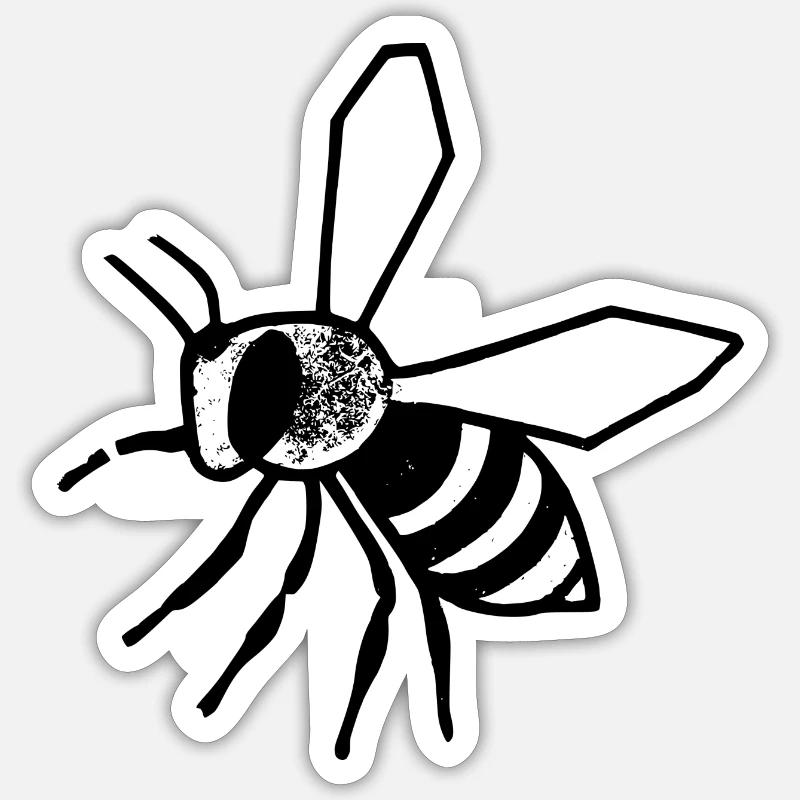 Bee Kind - Support the bees - Sticker size S (10 x 10 cm) - white matte