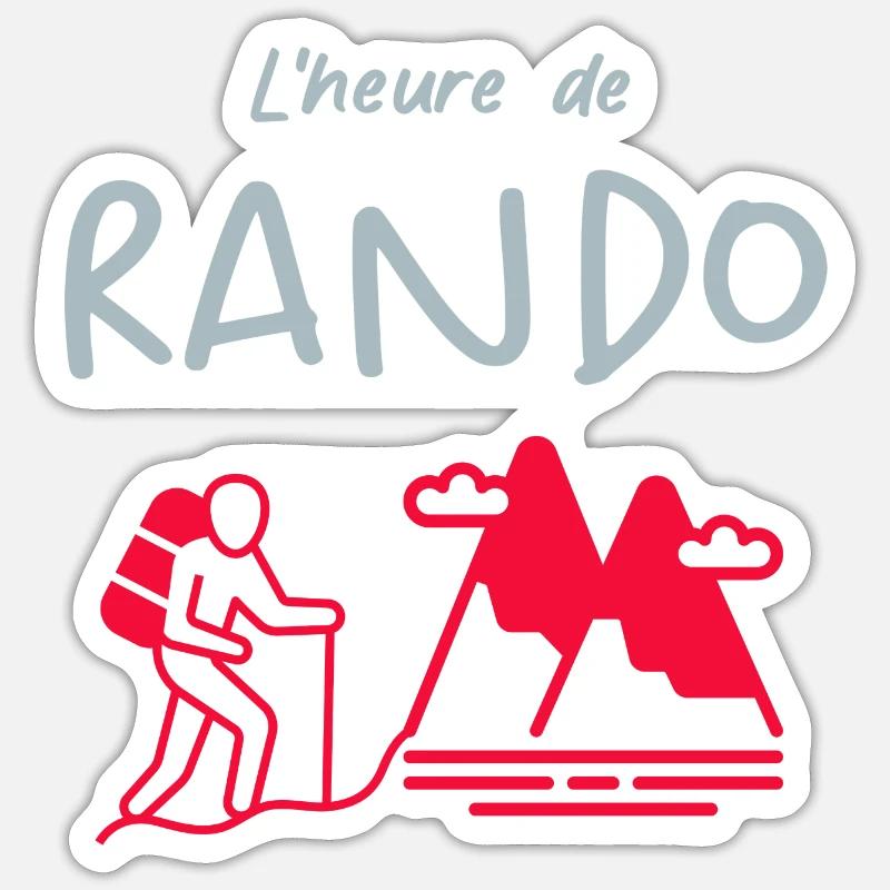 L'heure de rando - Sticker taille S (10 x 10 cm) - blanc mat