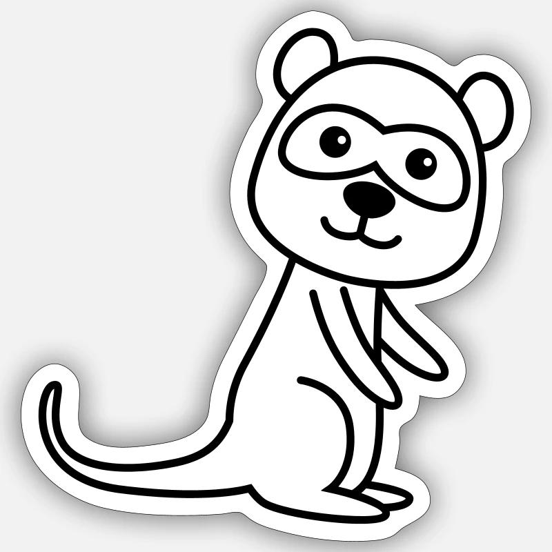 Erdmännchen Comic Tier Sticker Größe S (10 x 10 cm)
