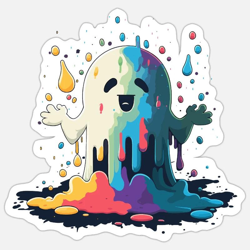 Ghost Rain - Sticker size S (10 x 10 cm) - white matte