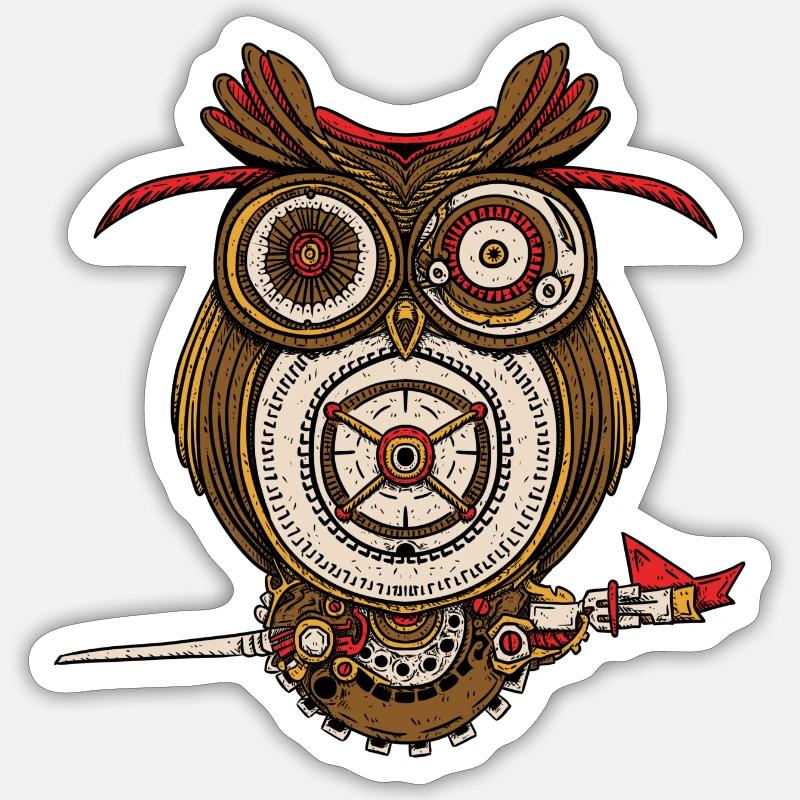 Weiser Eule - Sticker Größe S (10 x 10 cm) - Mattweiß