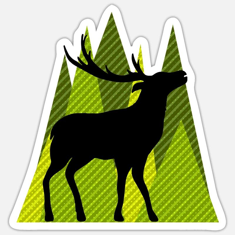 Hirsch - Sticker Größe S (10 x 10 cm) - Mattweiß
