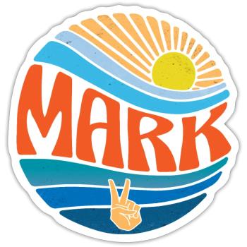 Mark Shirt Vintage Sunset Mark Groovy Tie Dye - Sticker taille S (10 x 10 cm) - blanc mat - Devant