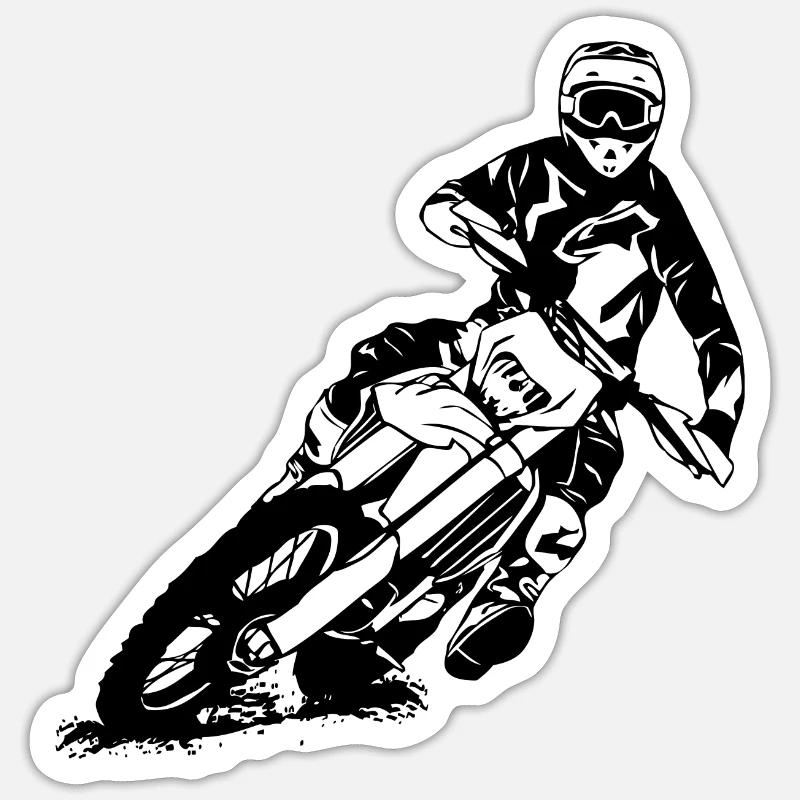 Enduro Offroad - Sticker formato S (10 x 10 cm) - bianco opaco