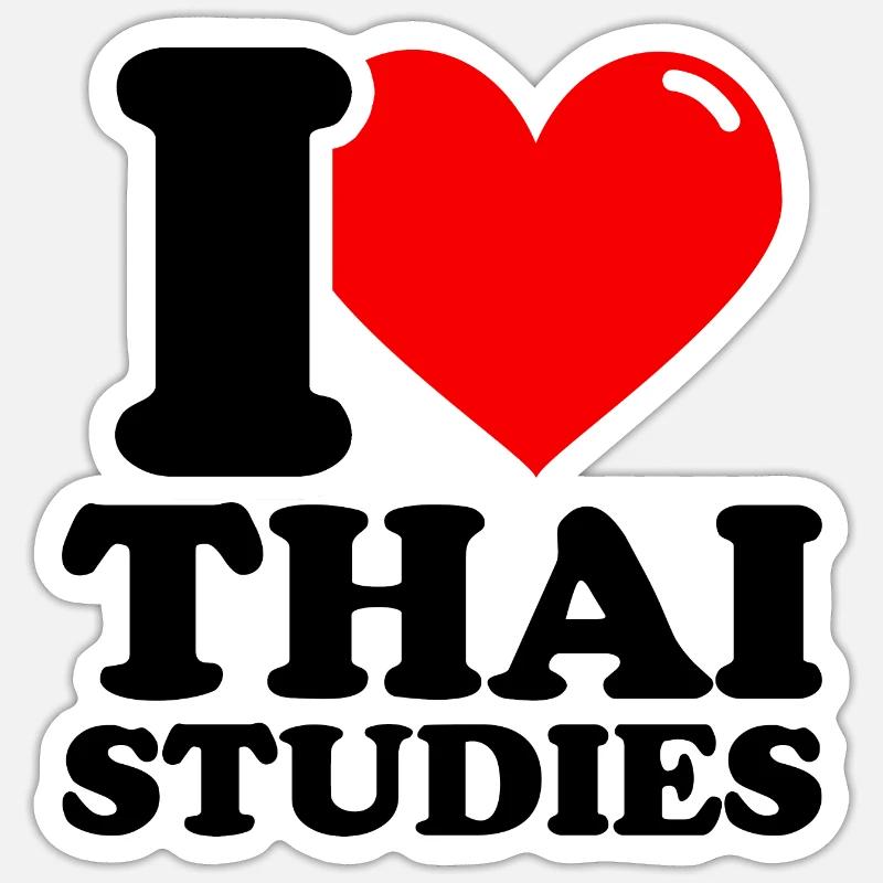 Ich liebe Thai-Studien - Sticker Größe S (10 x 10 cm) - Mattweiß