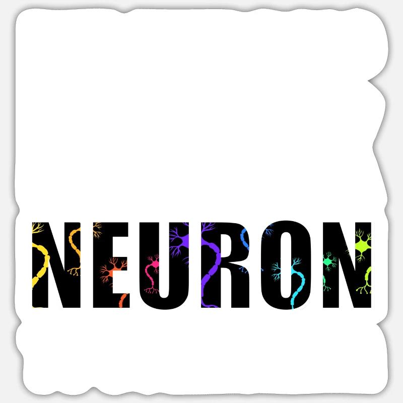 Neurone Neuronon Enseignant Cadeau - Sticker taille S (10 x 10 cm) - blanc mat