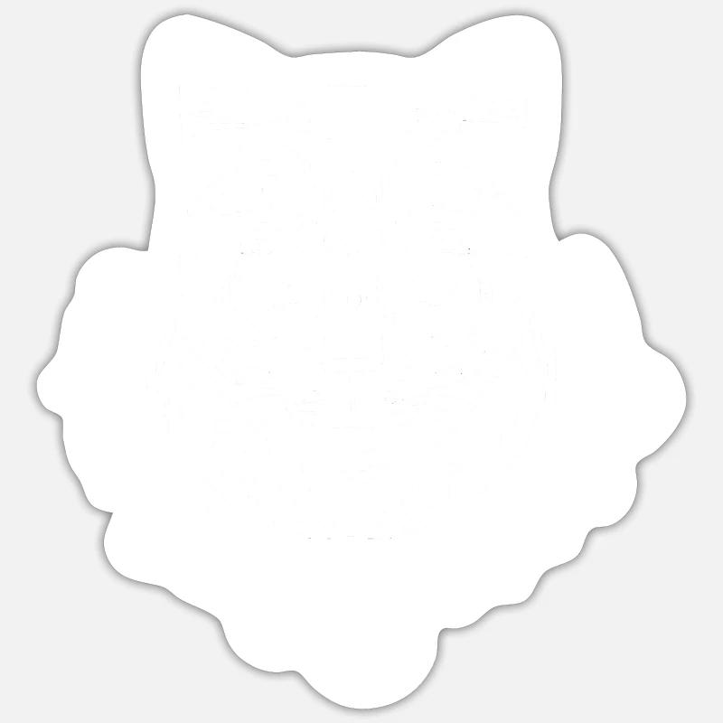 Amoureux des chats - Sticker taille S (10 x 10 cm) - blanc mat