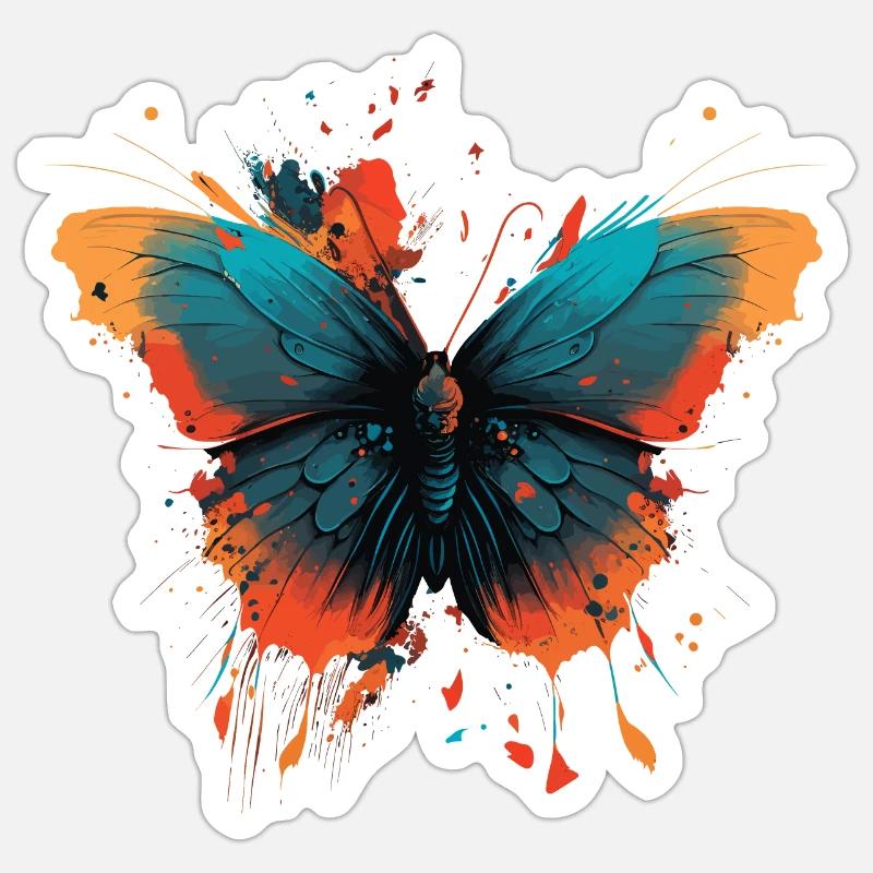 Ailes de papillon - Sticker taille S (10 x 10 cm) - blanc mat