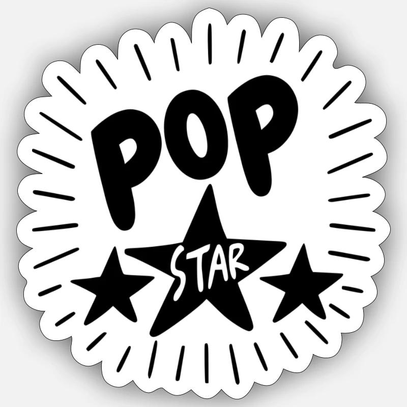 Pop Star - Sticker Größe S (10 x 10 cm) - Mattweiß