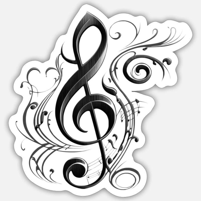 There are different clefs - Sticker size S (10 x 10 cm) - white matte