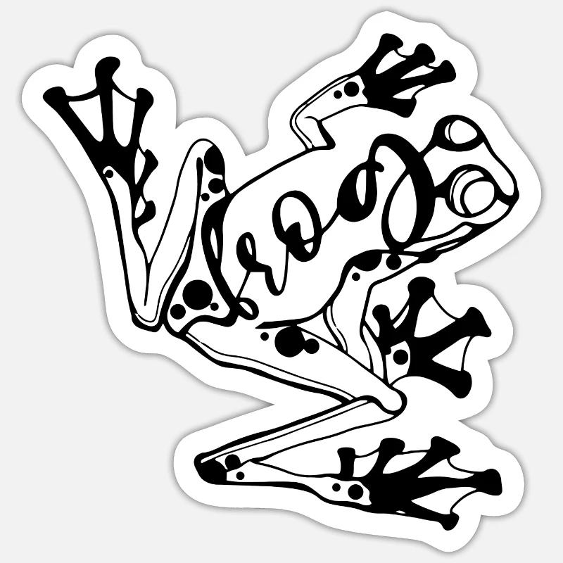 Frosch // Illustration - Sticker Größe S (10 x 10 cm) - Mattweiß