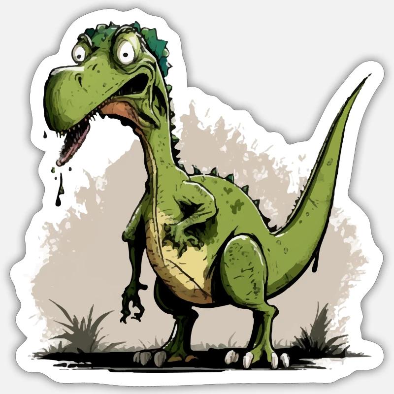 Gop the dinosaur - Sticker size S (10 x 10 cm) - white matte