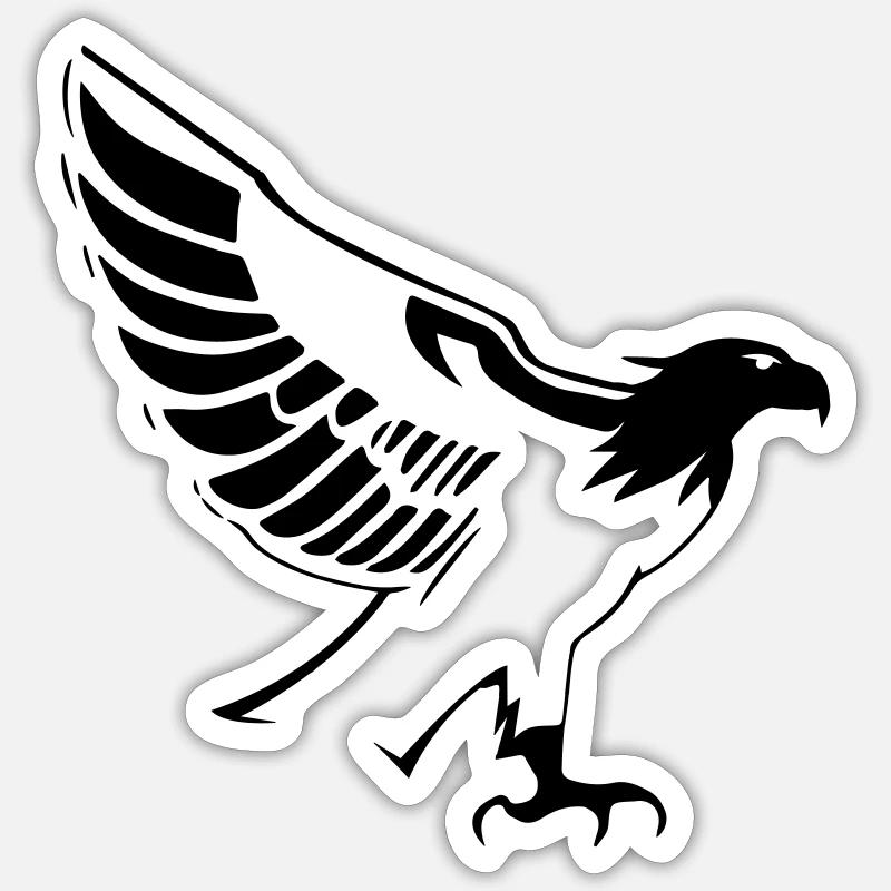Flying eagle opening wings in profile Sticker size S (10 x 10 cm)