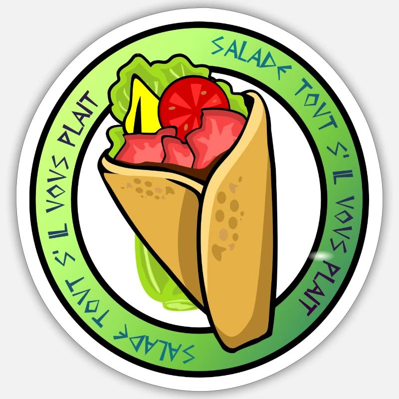 salade tout - Sticker taille S (10 x 10 cm) - blanc mat