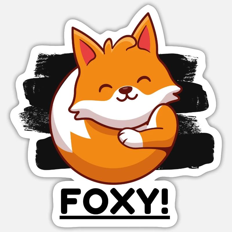 Foxy! - Sticker size S (10 x 10 cm) - white matte