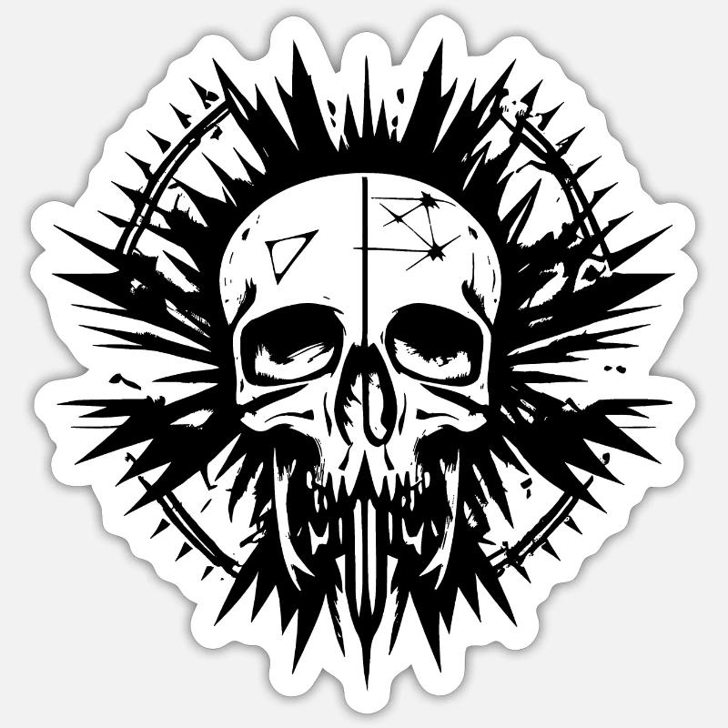 Crâne - Sticker taille S (10 x 10 cm) - blanc mat