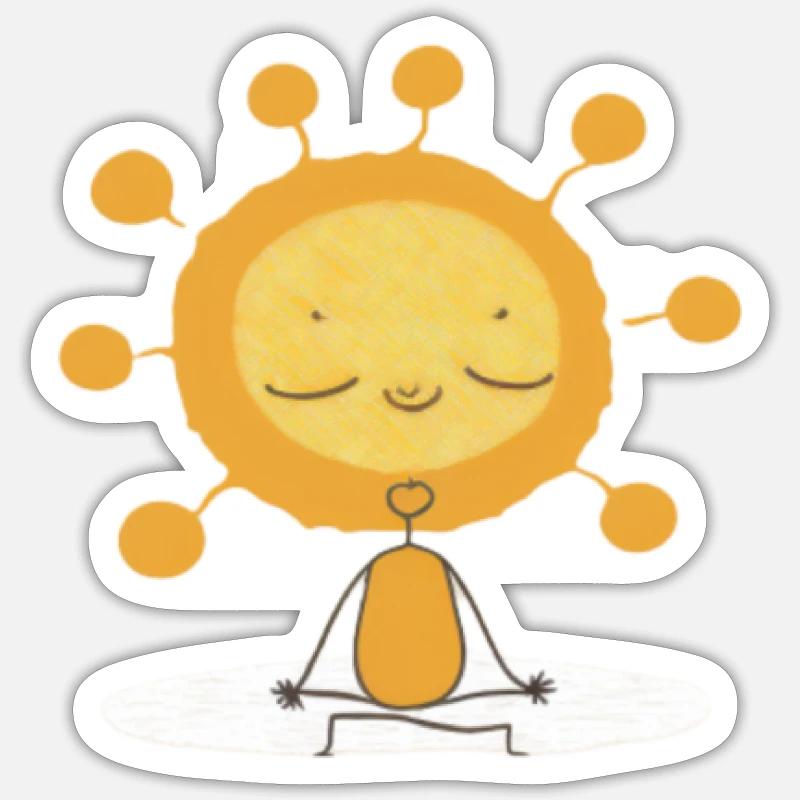 Sun meditation inner sun - Sticker size S (10 x 10 cm) - white matte