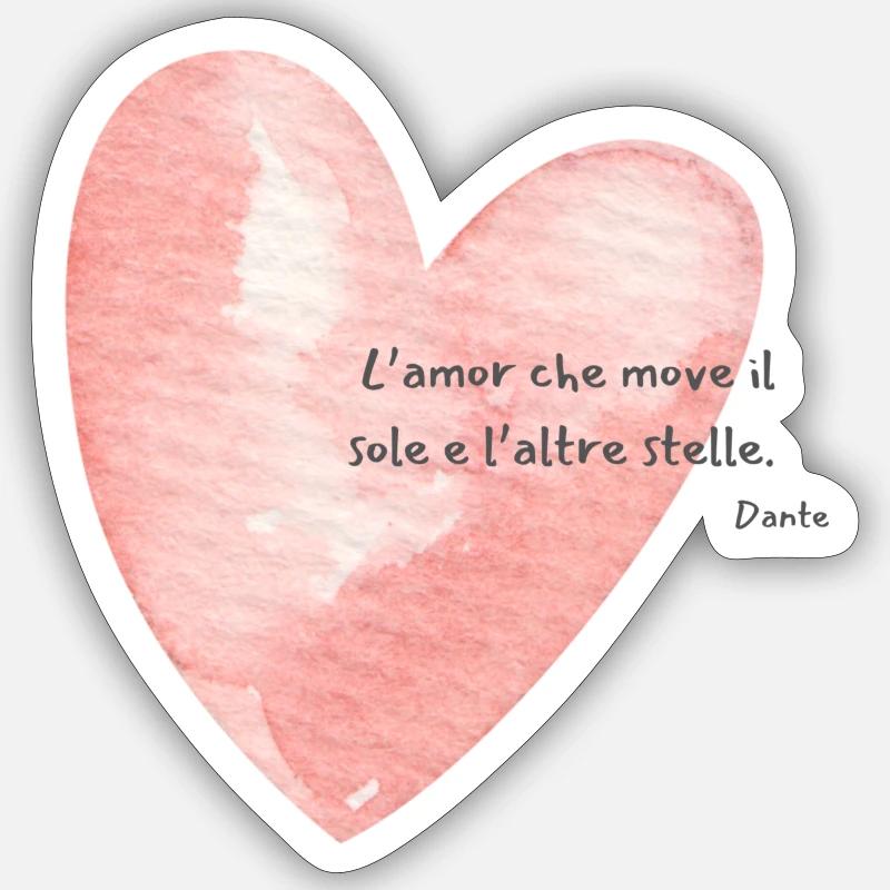 Danta - Paradiso (Nero) - Sticker formato S (10 x 10 cm) - bianco opaco