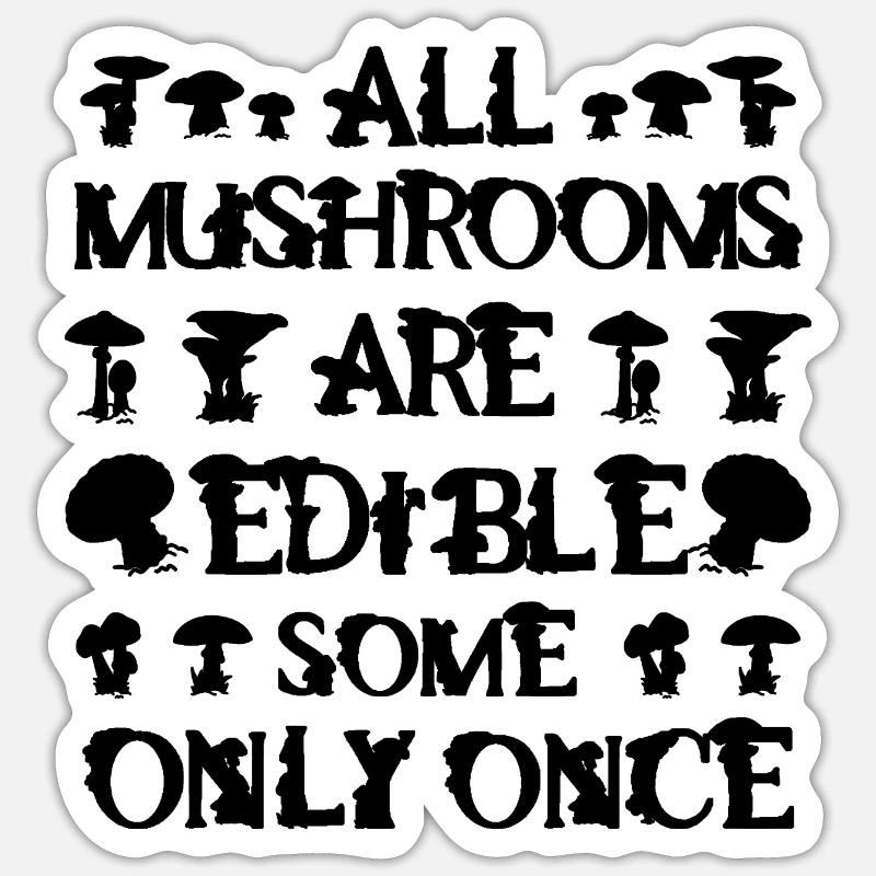 Mushroom picking - Sticker size S (10 x 10 cm) - white matte