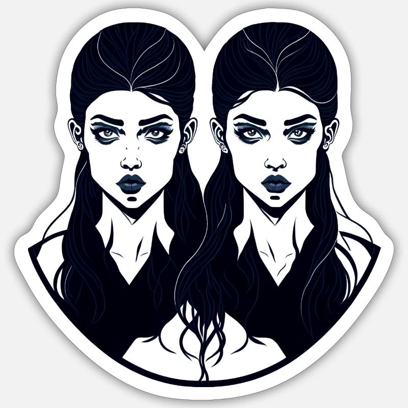 Zwilling Sternzeichen - Sticker Größe S (10 x 10 cm) - Mattweiß