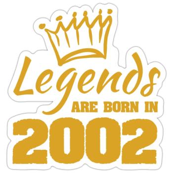 Jahr 2002 - Sticker Größe S (10 x 10 cm) - Mattweiß - Vorne
