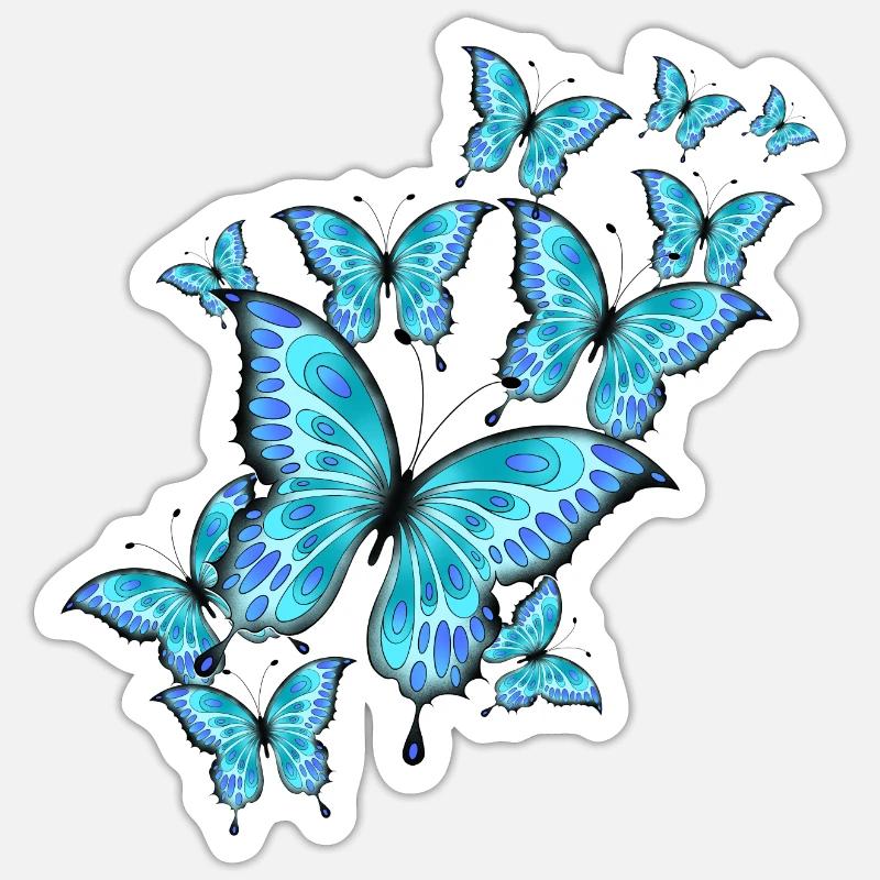Schmetterlinge - Sticker Größe S (10 x 10 cm) - Mattweiß