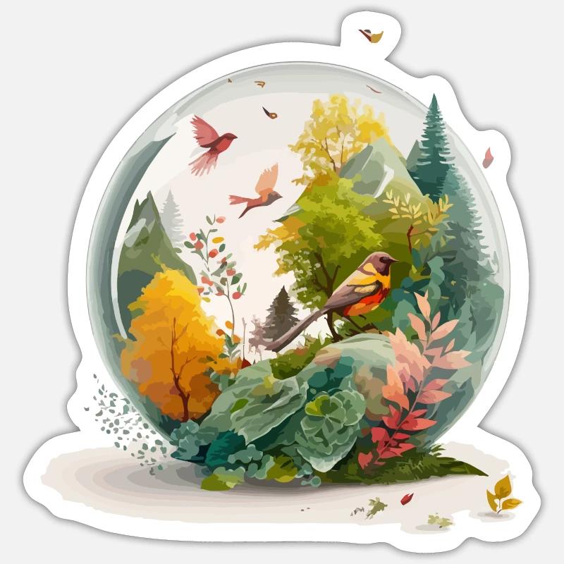 La foret miniature Sticker taille S (10 x 10 cm)
