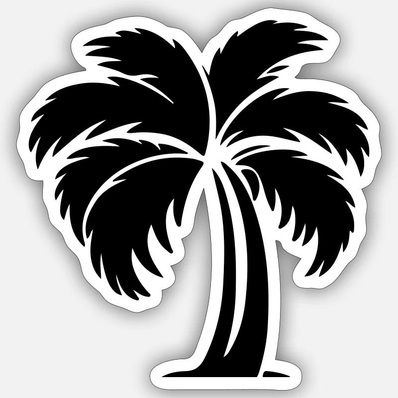 Palm Silhouette Symbol - Sticker size S (10 x 10 cm) - white matte