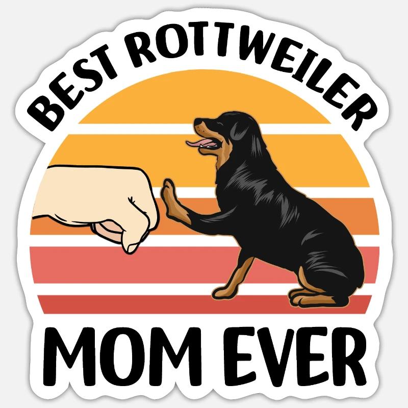 Rottweiler - Sticker Größe S (10 x 10 cm) - Mattweiß